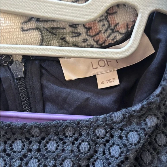 LOFT Navy Lace Midi Dress - Picture 3 of 3